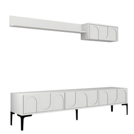 Hanah Home Lyon 2 Mueble de TV Blanco y Negro